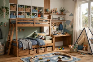 Boys bedroom ideas featuring fun functional decor themes for kids