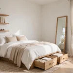 Small bedroom design ideas: bright tiny bedroom with smart storage that feels spacious
