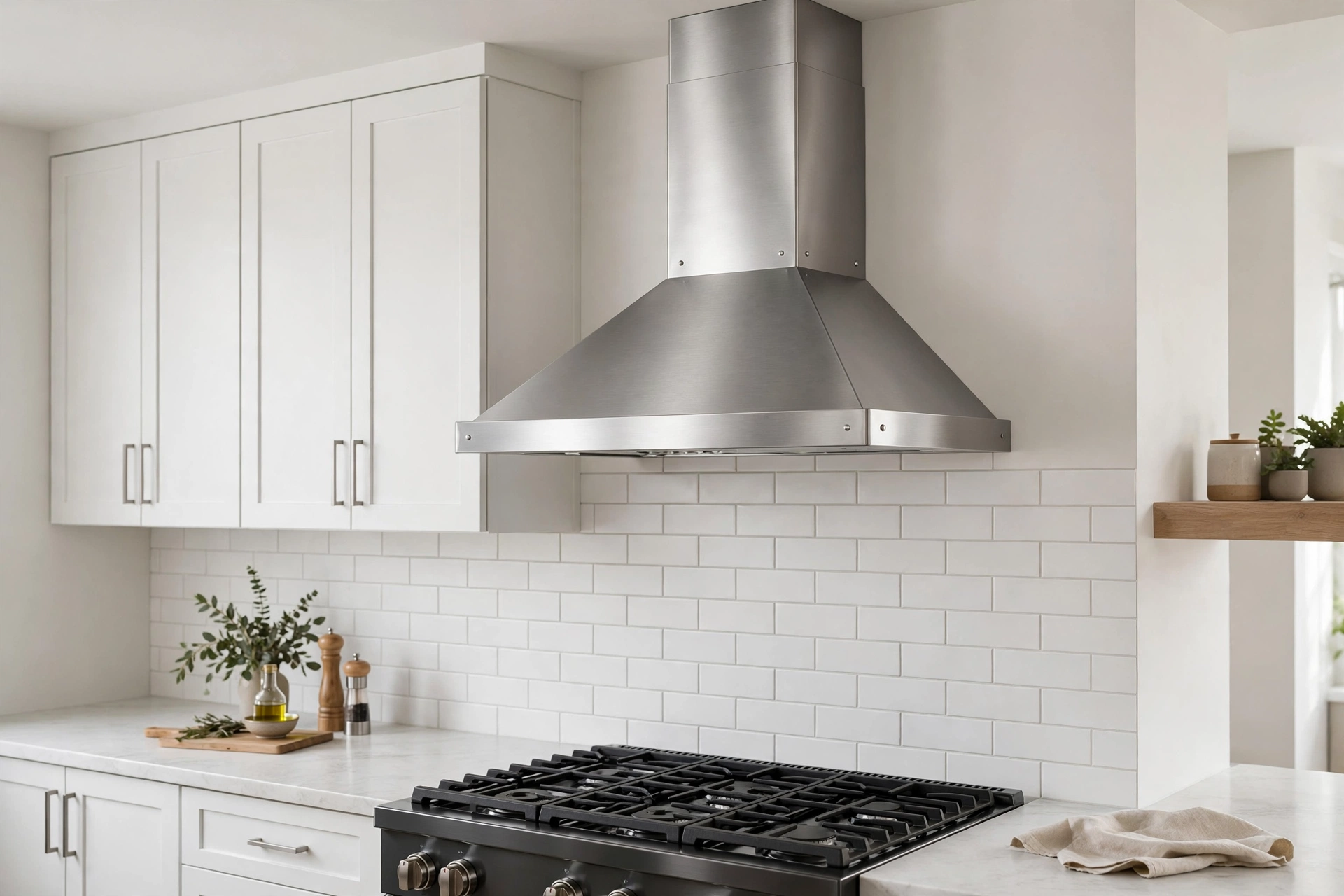 Sleek Stainless Steel Statement Range Hood