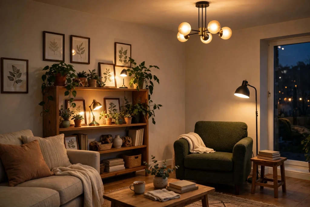 Living Room Lighting Plan With Ambient Task And Accent Layers