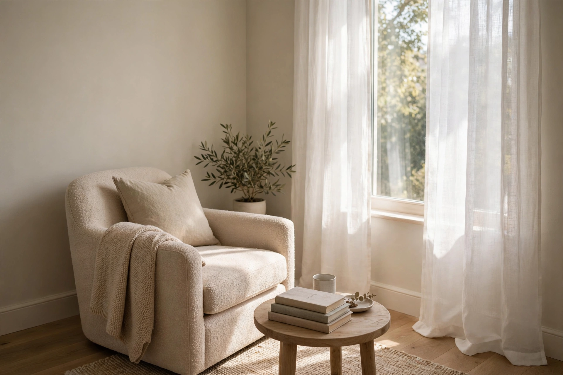 Armchair Placed By Bedroom Window For Reading