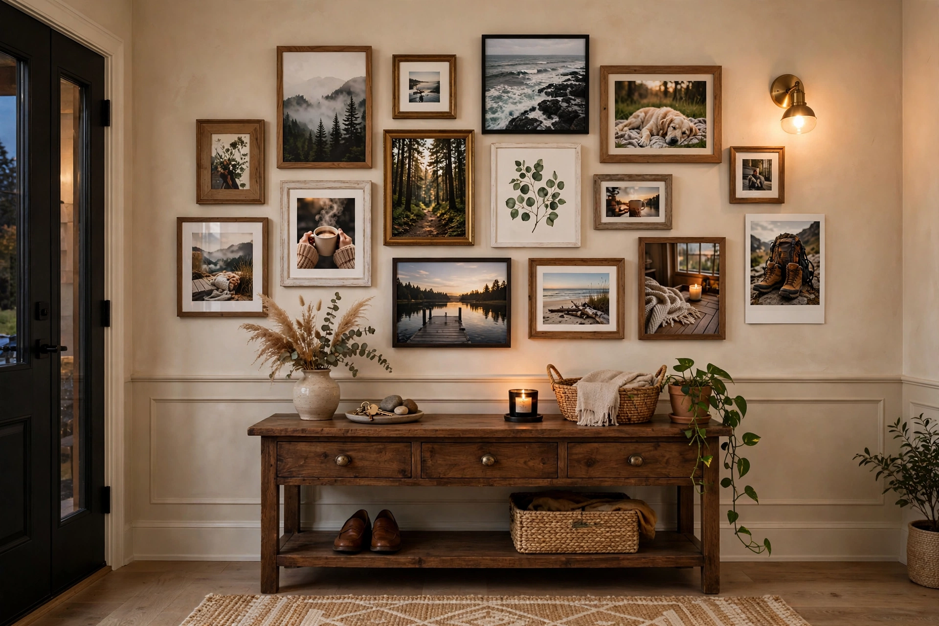 Personal Gallery Wall Telling A Story In Entryway