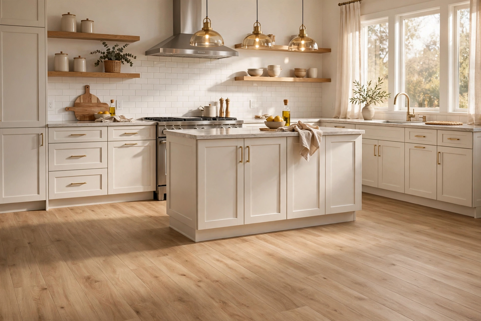 Budget Friendly Luxury Vinyl Plank Kitchen Flooring