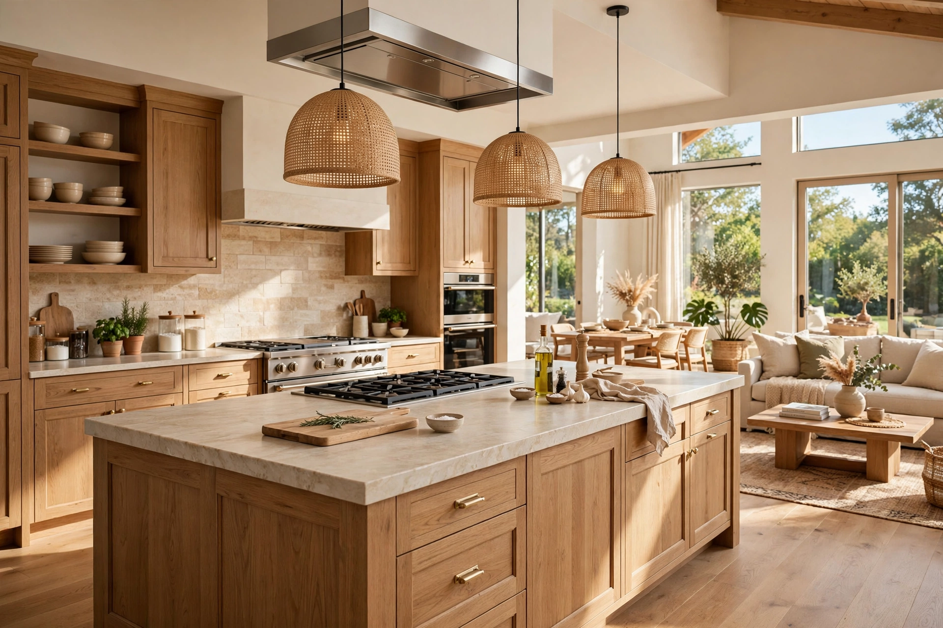 Large Kitchen Island Defining The Cooking Zone In An Open Floor Plan
