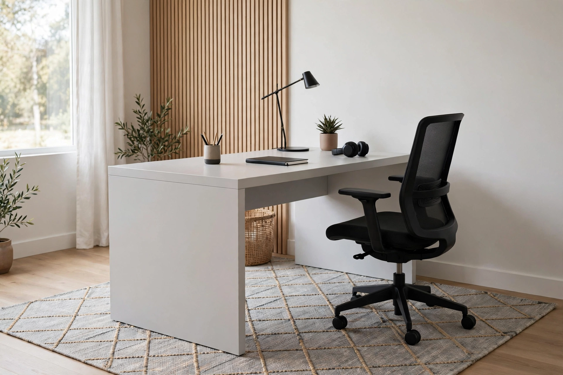 Low Pile Rug In Home Office For Smooth Rolling