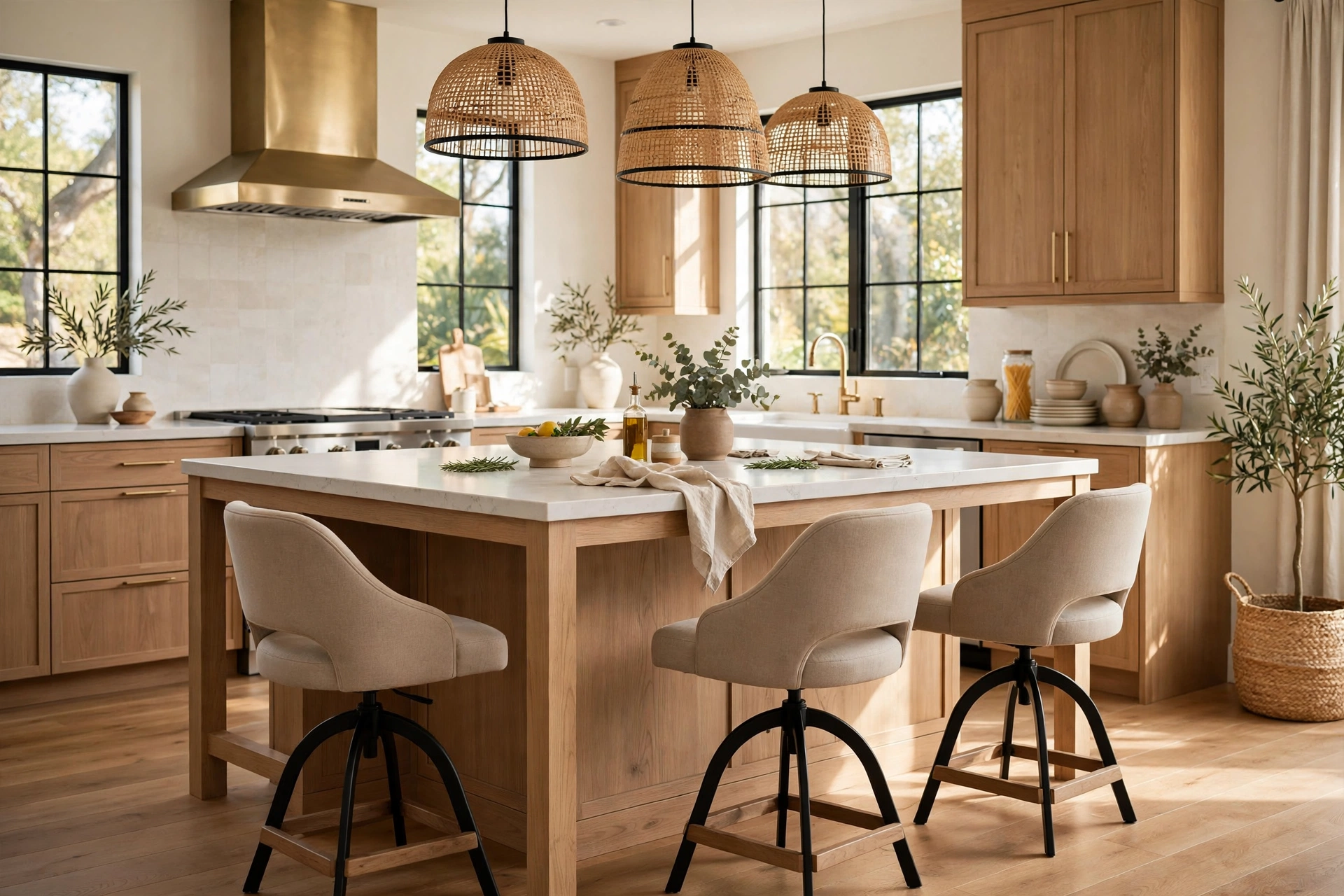 Kitchen Island With Swivel Stools For Easy Conversation