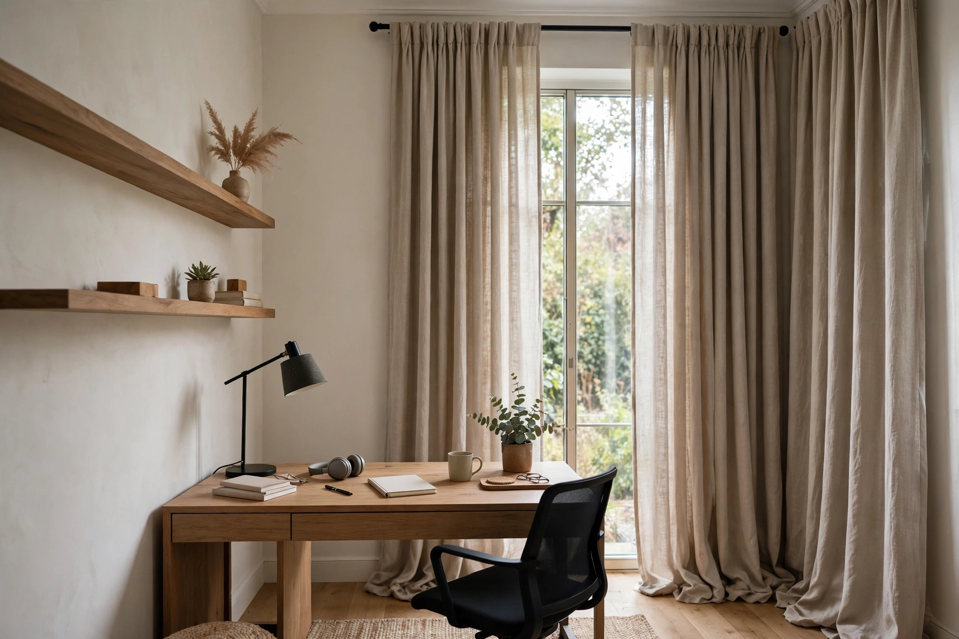Floor To Ceiling Curtain Panels Making Office Feel Taller
