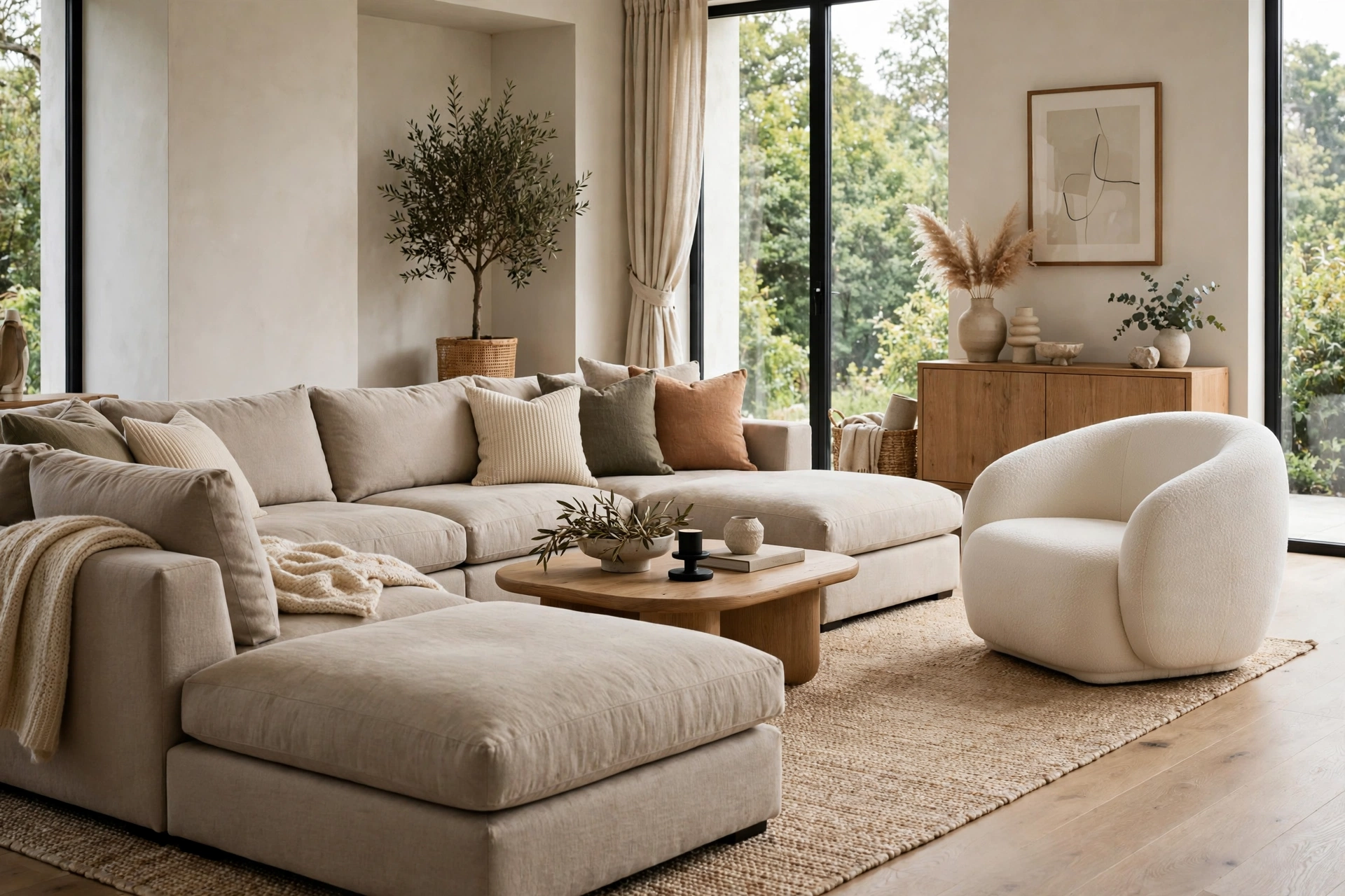 Accent Chair Balancing A Large Sectional Sofa