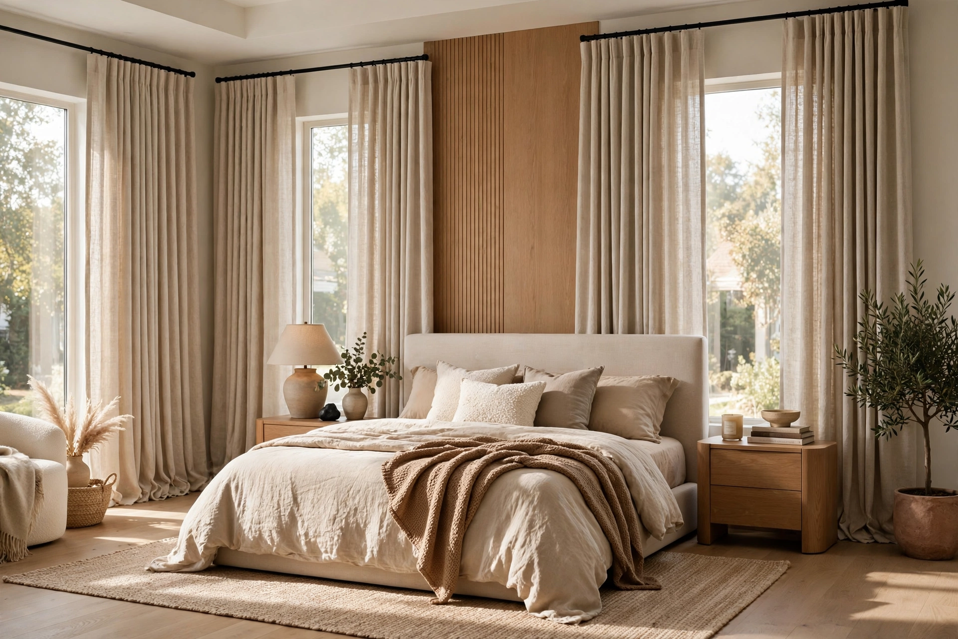 Floor To Ceiling Curtain Panels Elegant Bedroom
