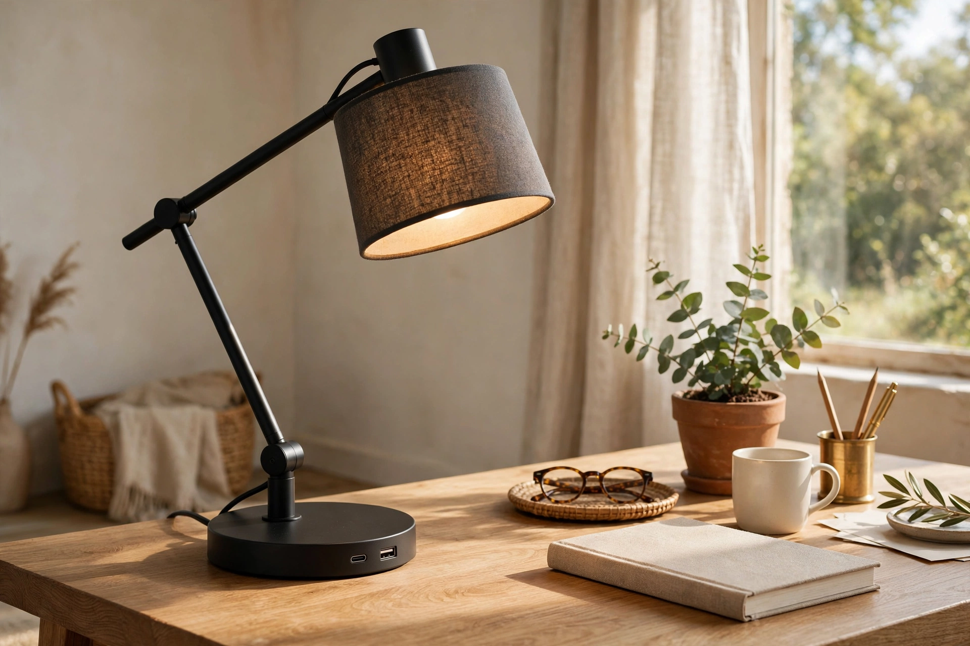 Desk Lamp With USB Charging Ports