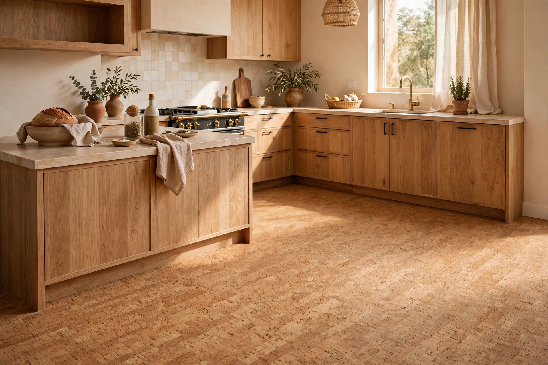 Cork Kitchen Flooring With Soft Warm Texture