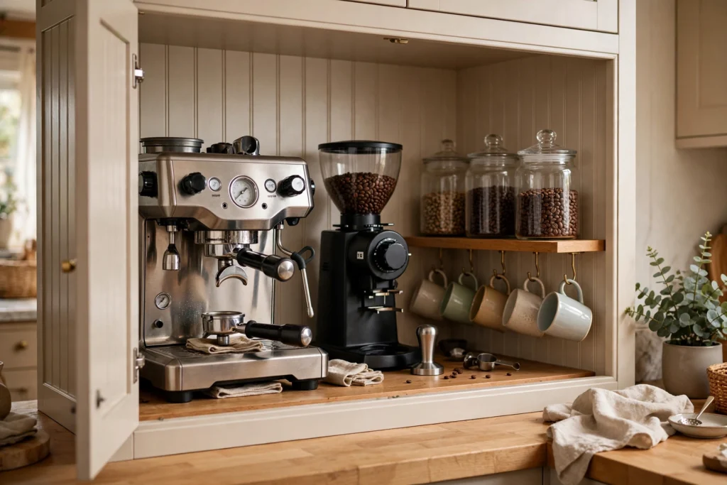 Coffee Station Appliance Garage With Espresso Machine