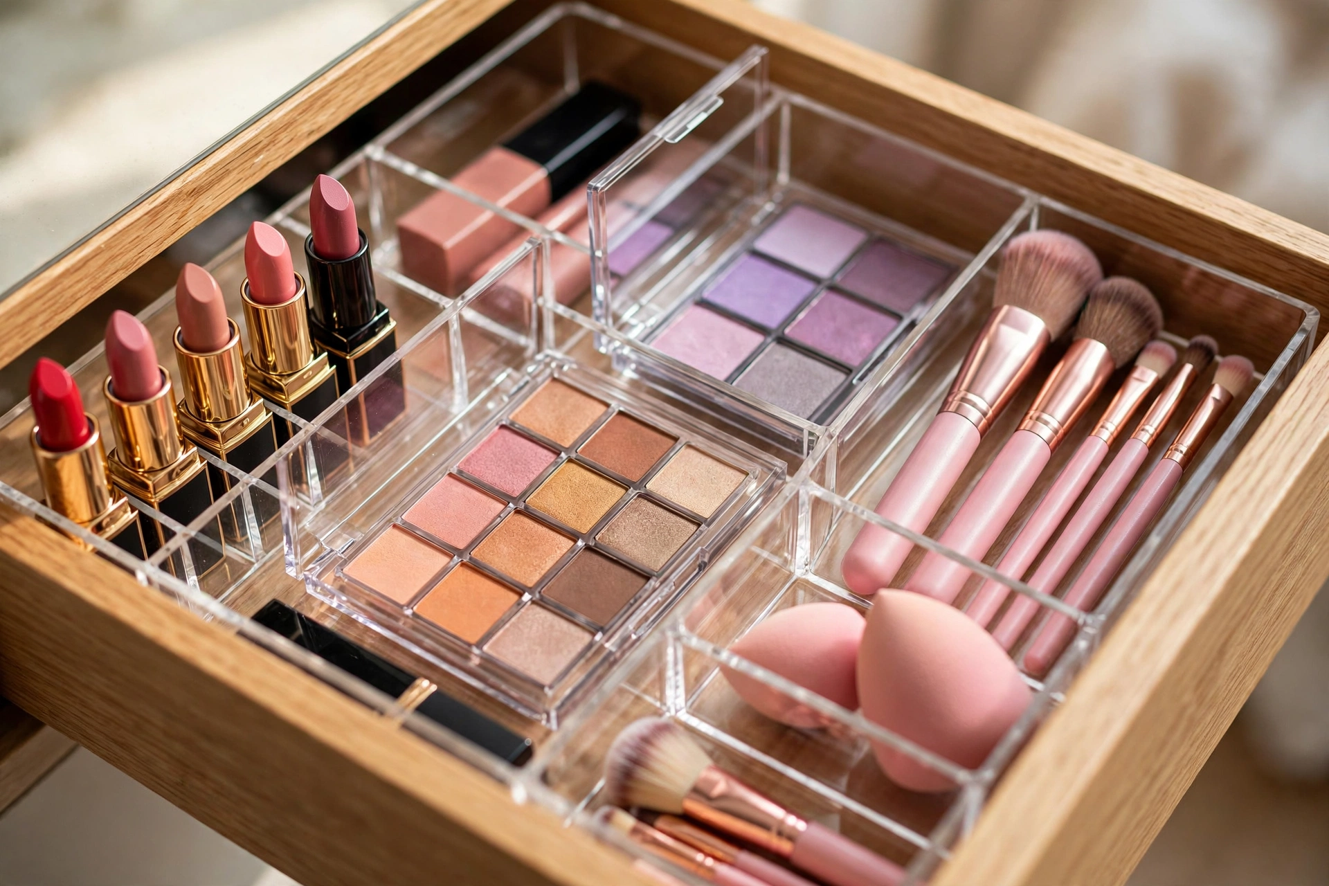 Vanity Drawer With Dividers Organizing Makeup