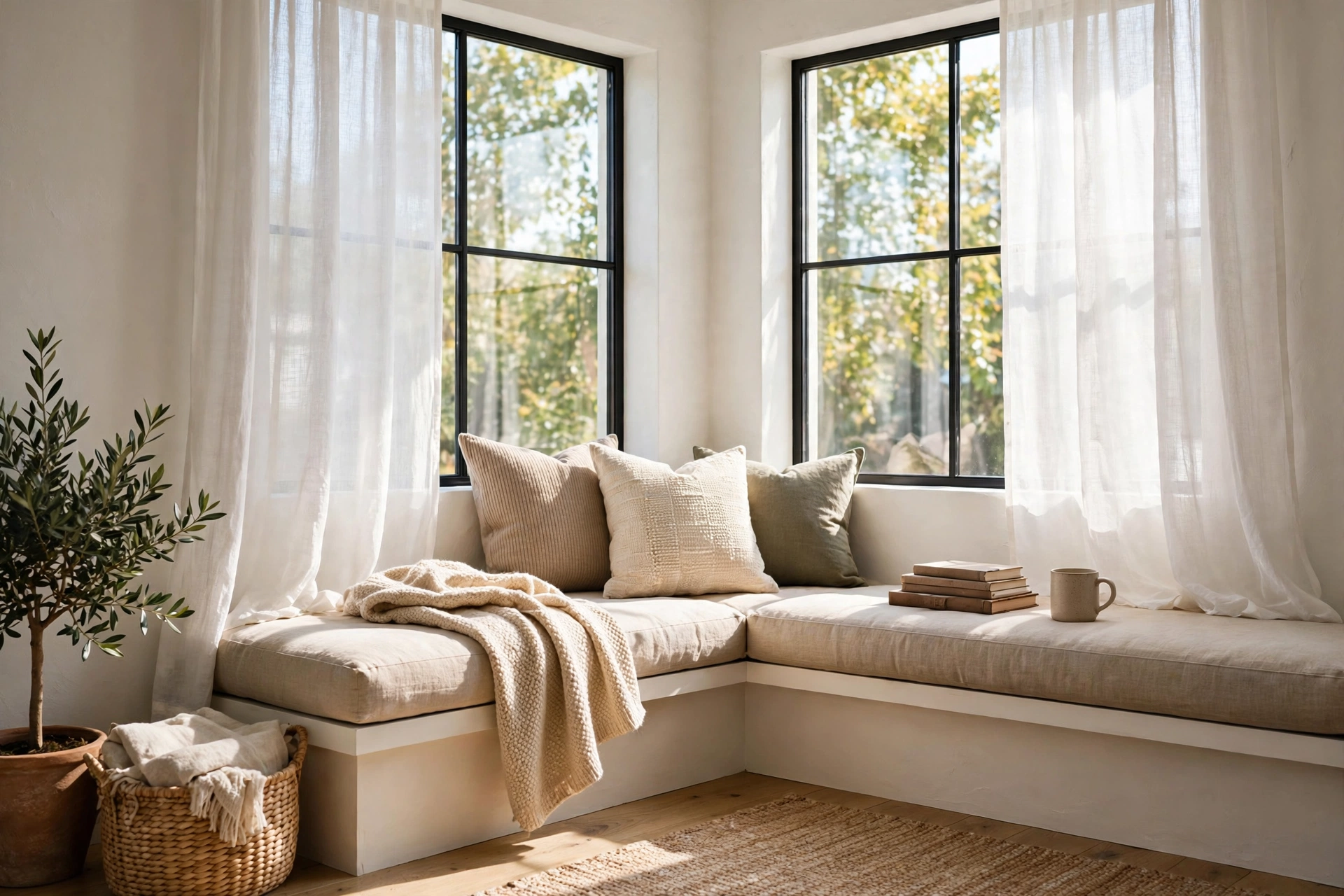 Window Seat Reading Spot In A Sunny Corner