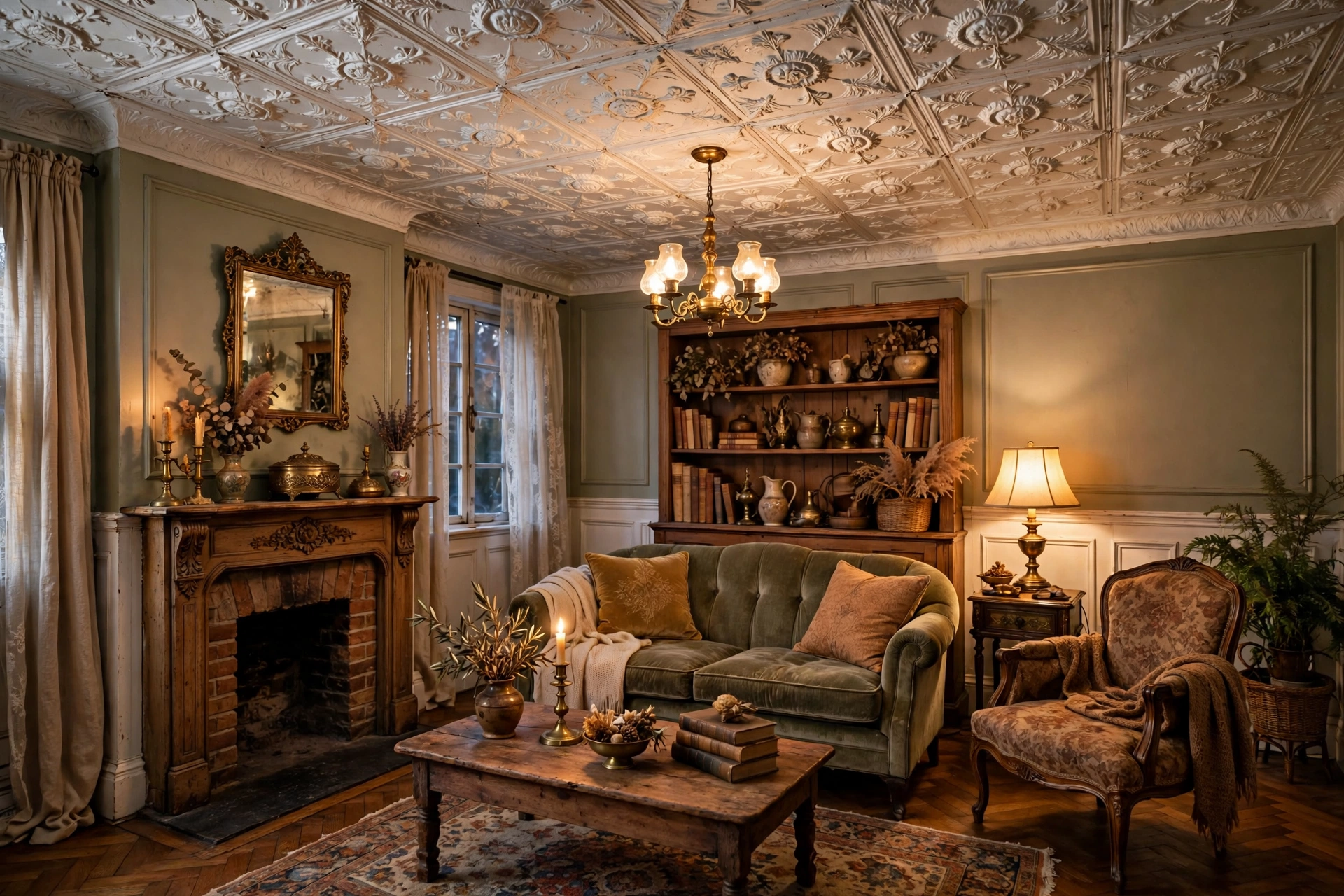 Pressed Tin Tile Ceiling With Vintage Charm
