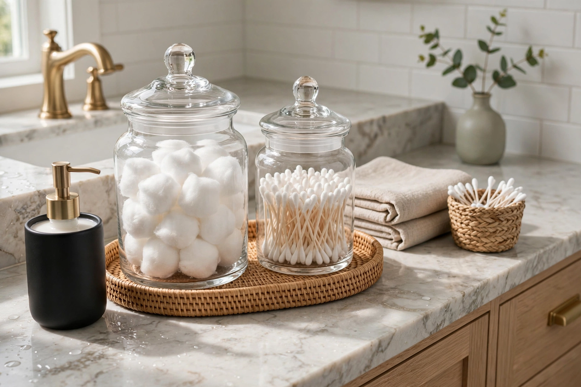 Stylish Storage For Daily Essentials At Sink