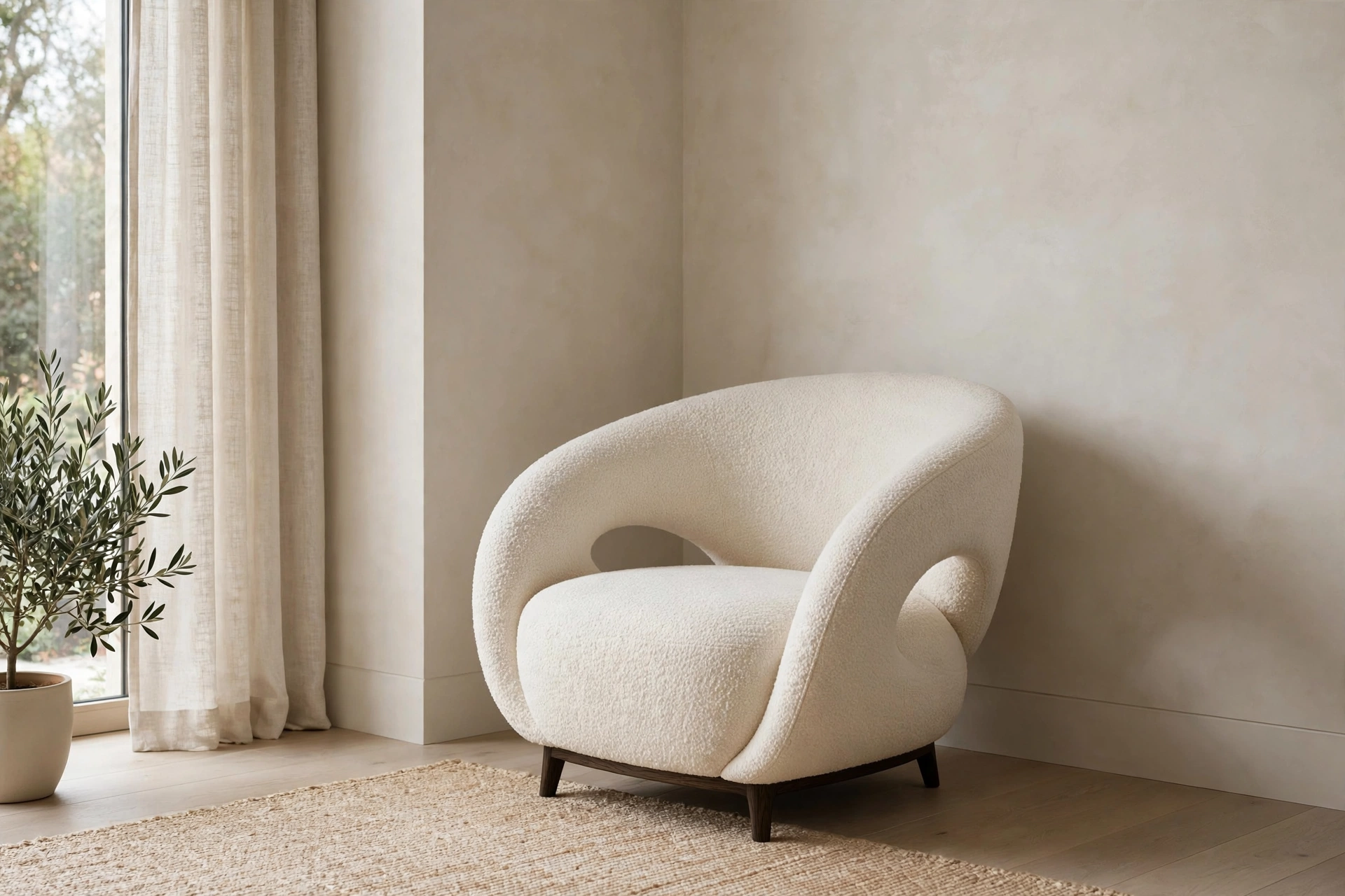 Sculptural Accent Chair As Corner Design Moment