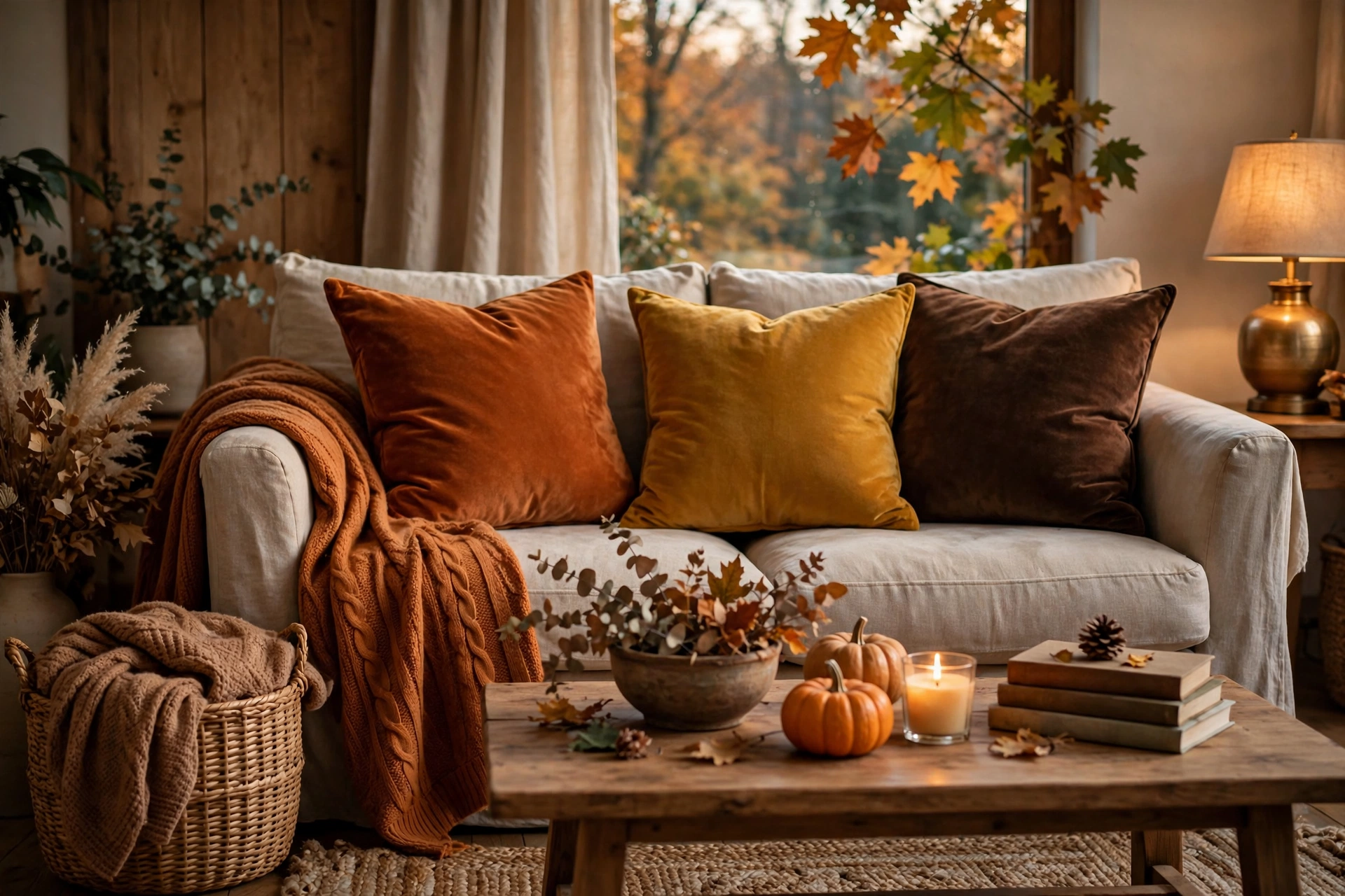 Seasonal Throw Pillow Covers Swapped For Autumn Style