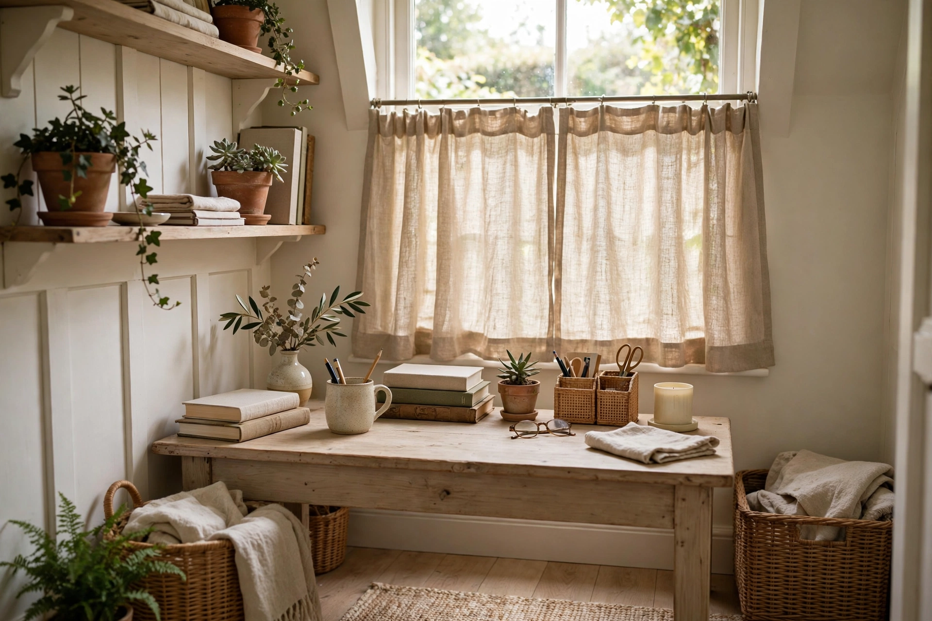 Cafe Curtains Giving Privacy To A Ground Floor Office