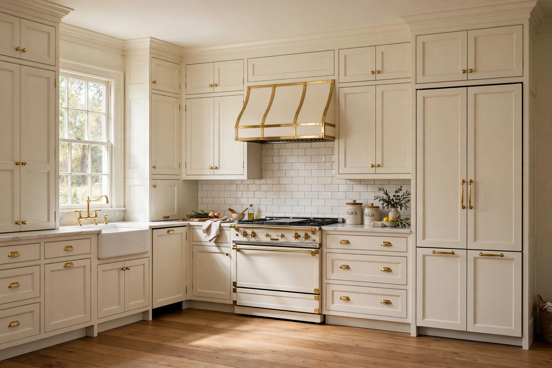 Traditional kitchen design ideas with paneled refrigerator and dishwasher blending into shaker cabinetry
