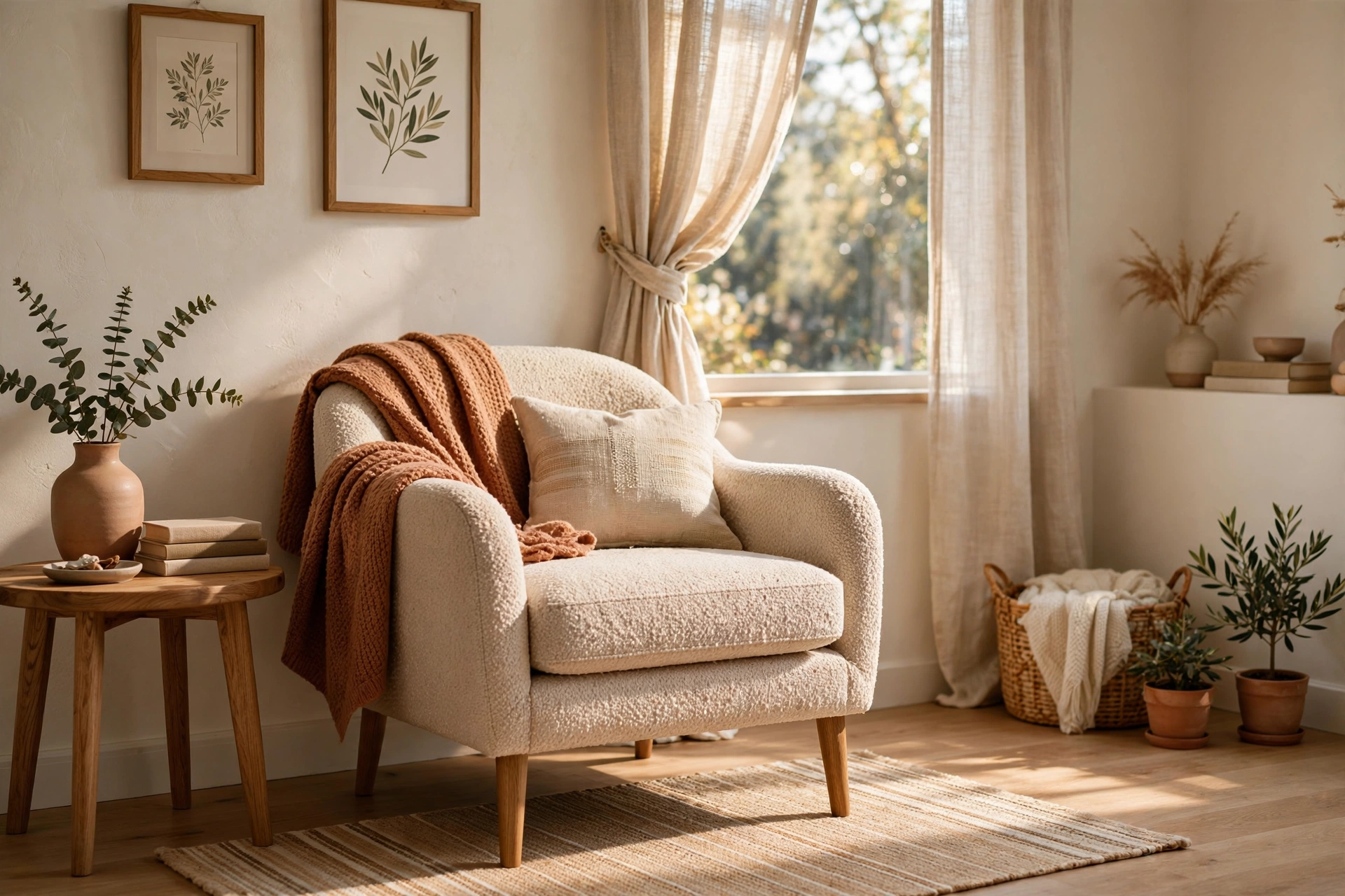 Compact Slipper Chair In A Small Living Room