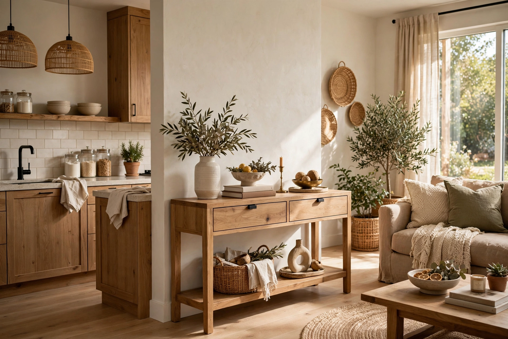 Console Table Styling The Space Between Kitchen And Living Room
