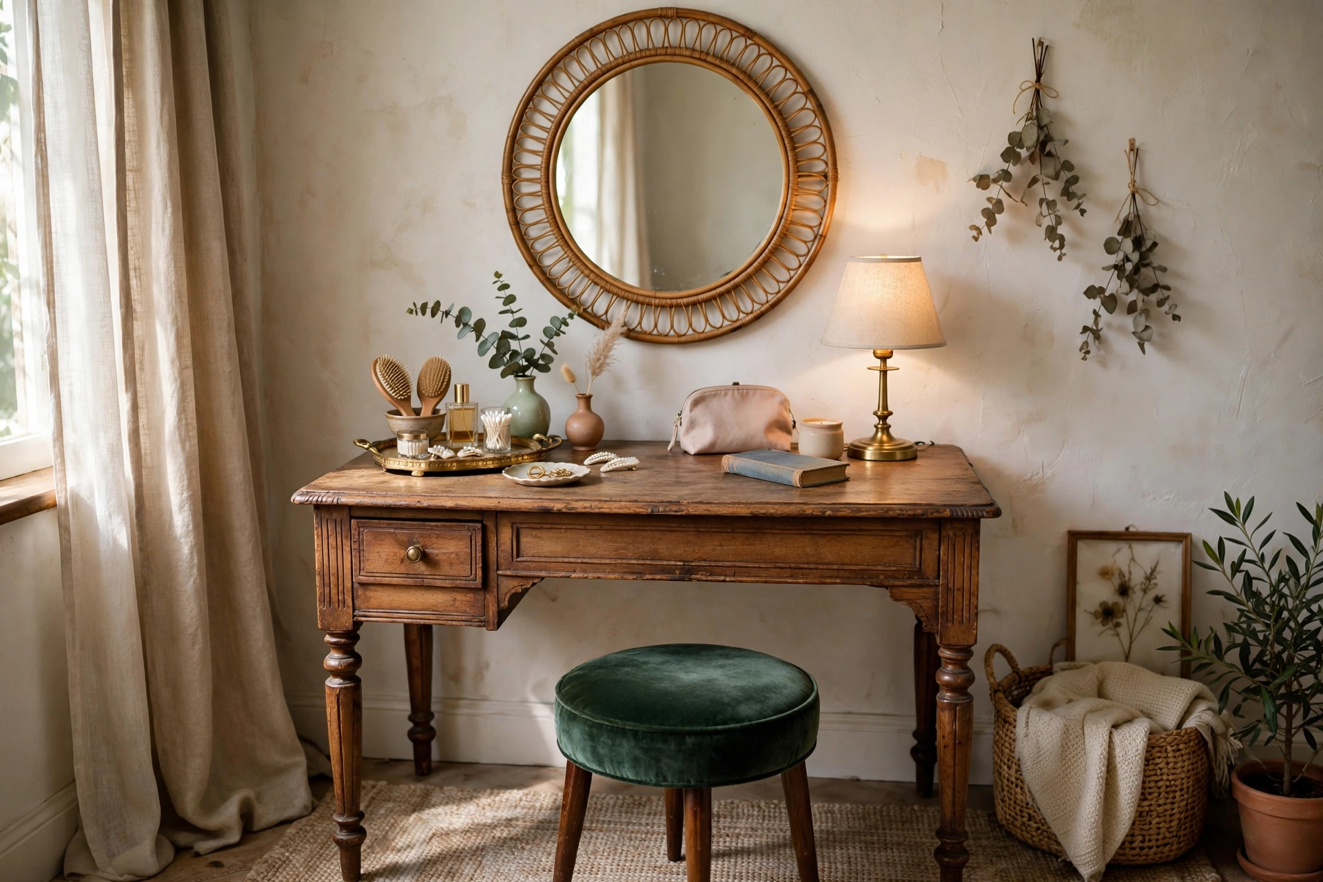 Vintage Wooden Desk Repurposed As Vanity