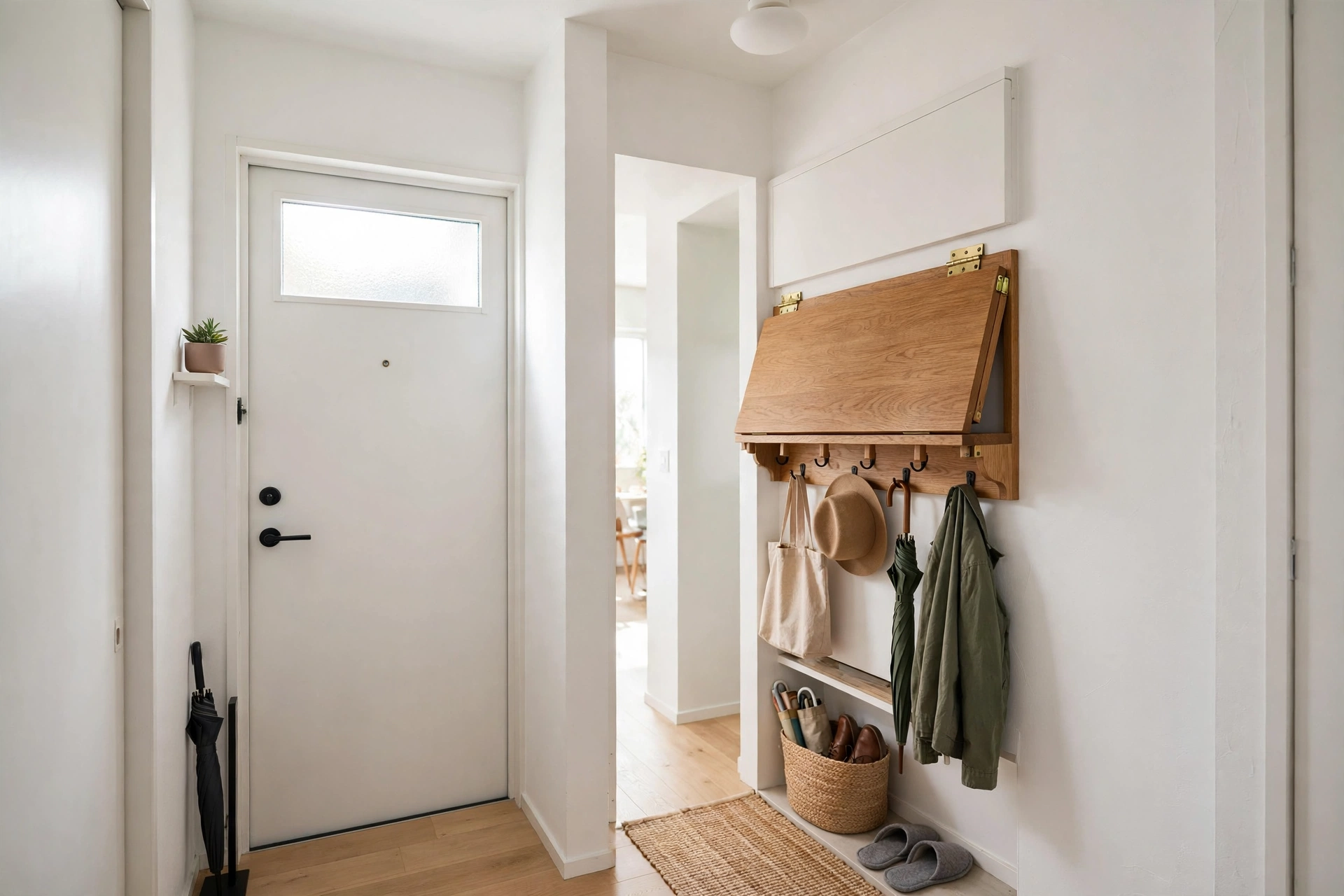 Fold Down Wall Coat Rack For Tiny Entryway