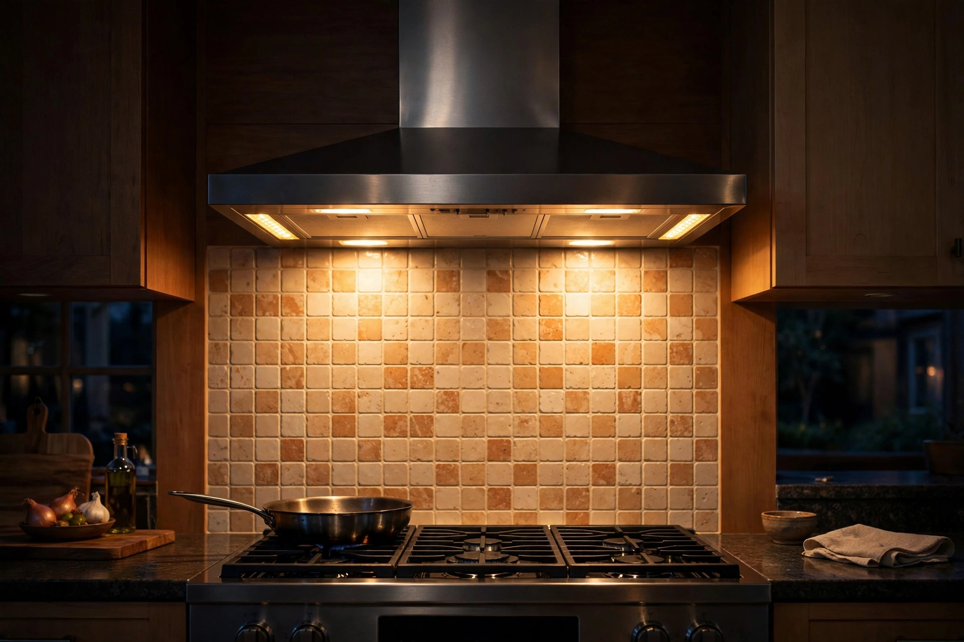 Range Hood With Integrated Under Lighting Glow