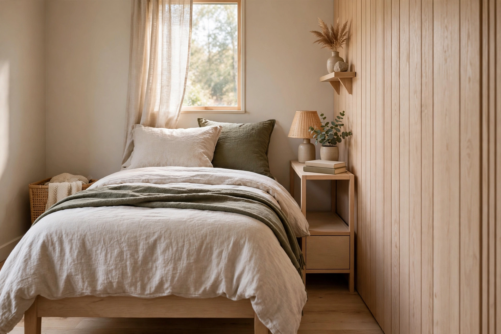 Slim Narrow Nightstand For A Small Bedroom