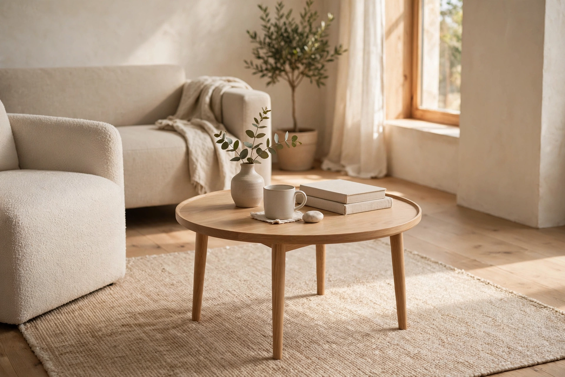 Minimalist Styled Small Round Coffee Table