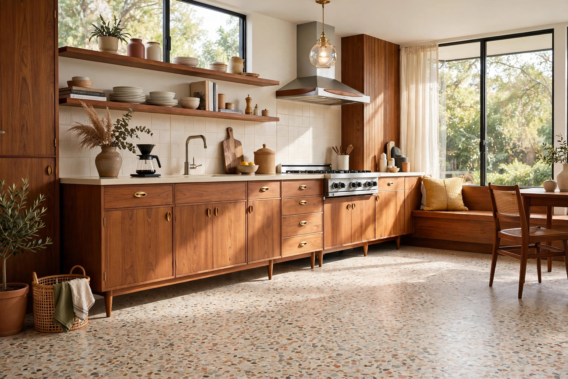Terrazzo Kitchen Floor With Mid Century Modern Appeal
