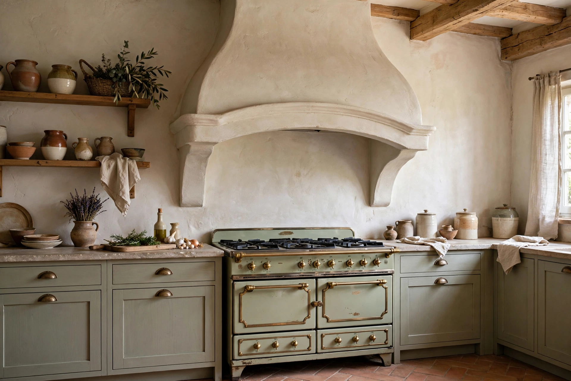 Arched Range Hood With European Farmhouse Charm