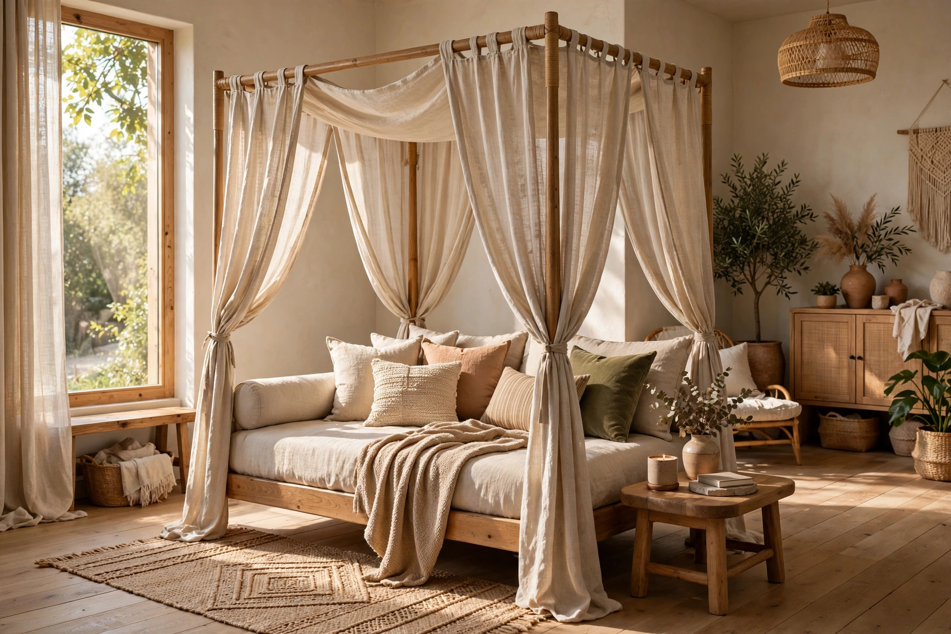 Canopy Daybed Lounge Style Bedroom Interior