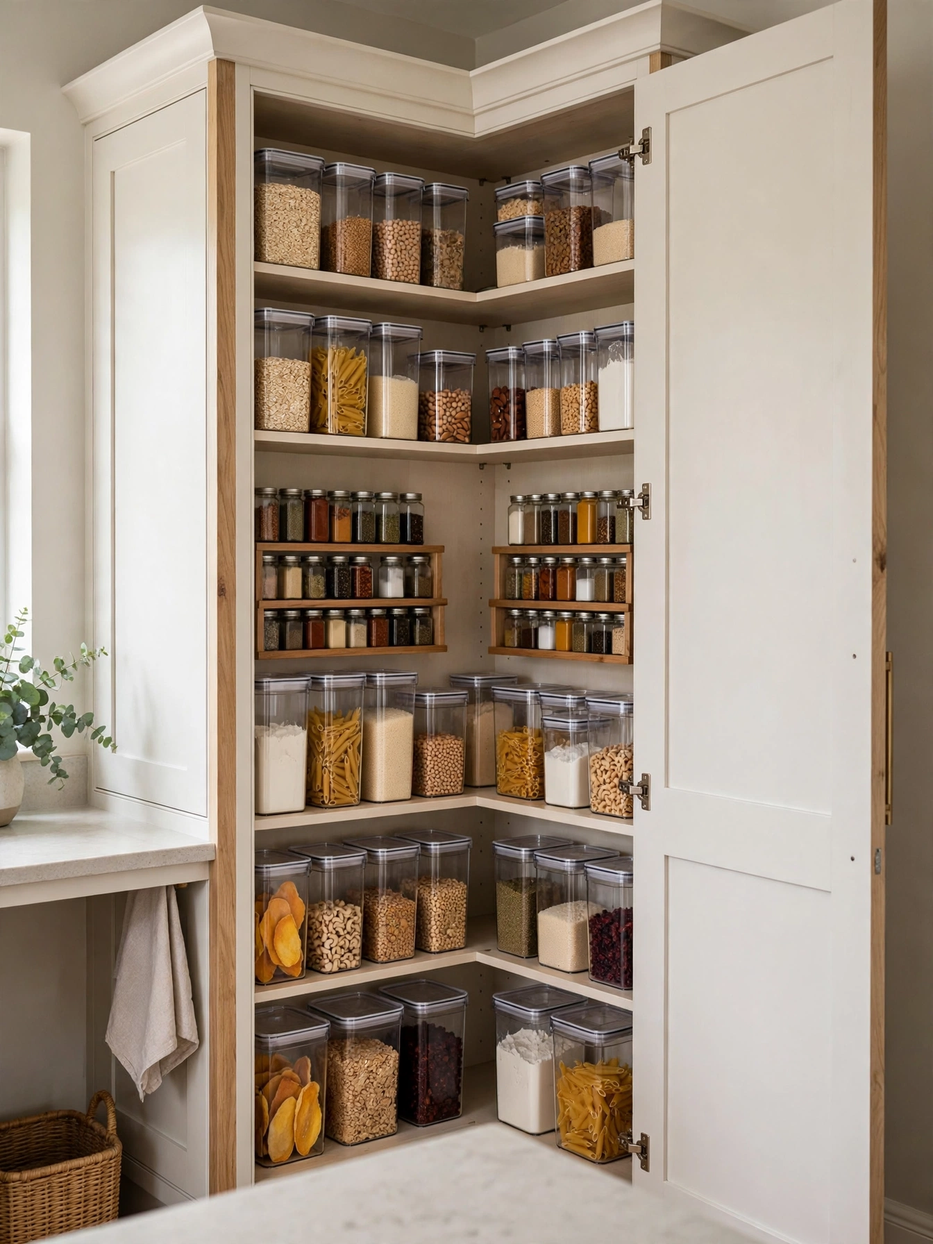 Tall Corner Pantry Cabinet With Adjustable Shelves