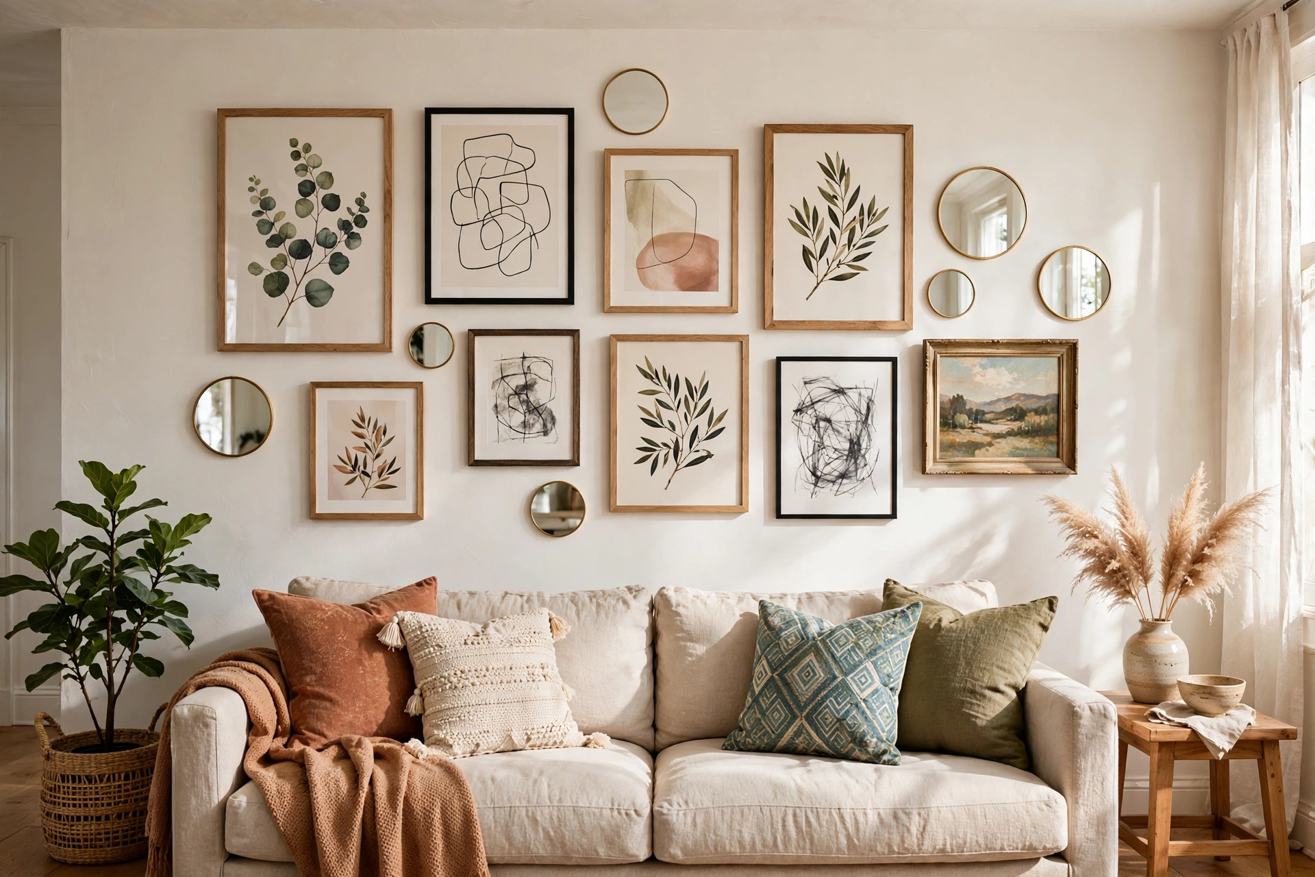Giant cushion and throw nest arranged in front of television