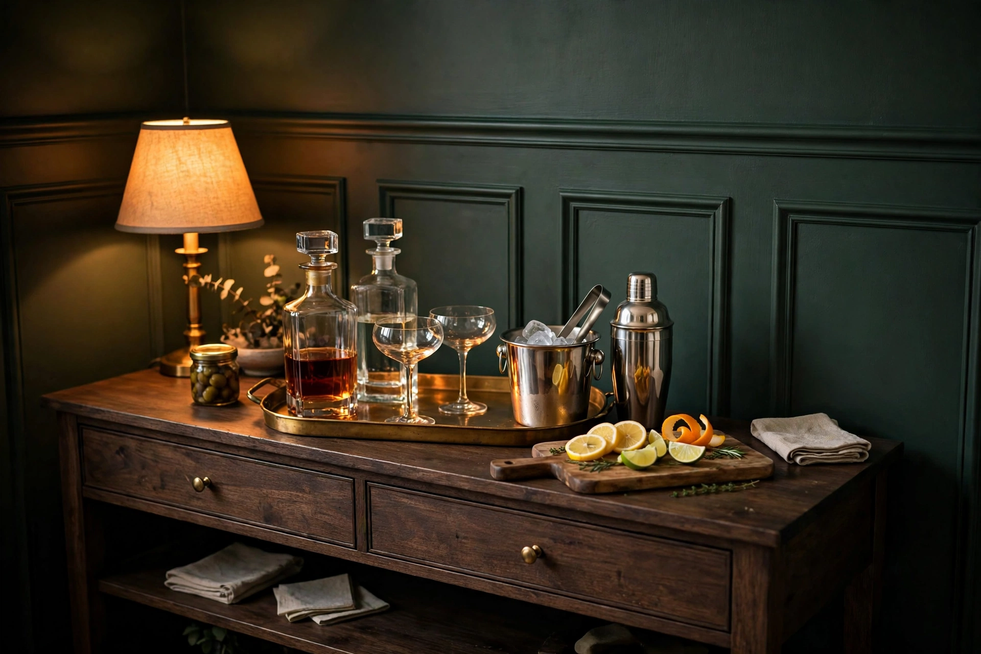 Console Table Styled As A Mini Home Bar Nook