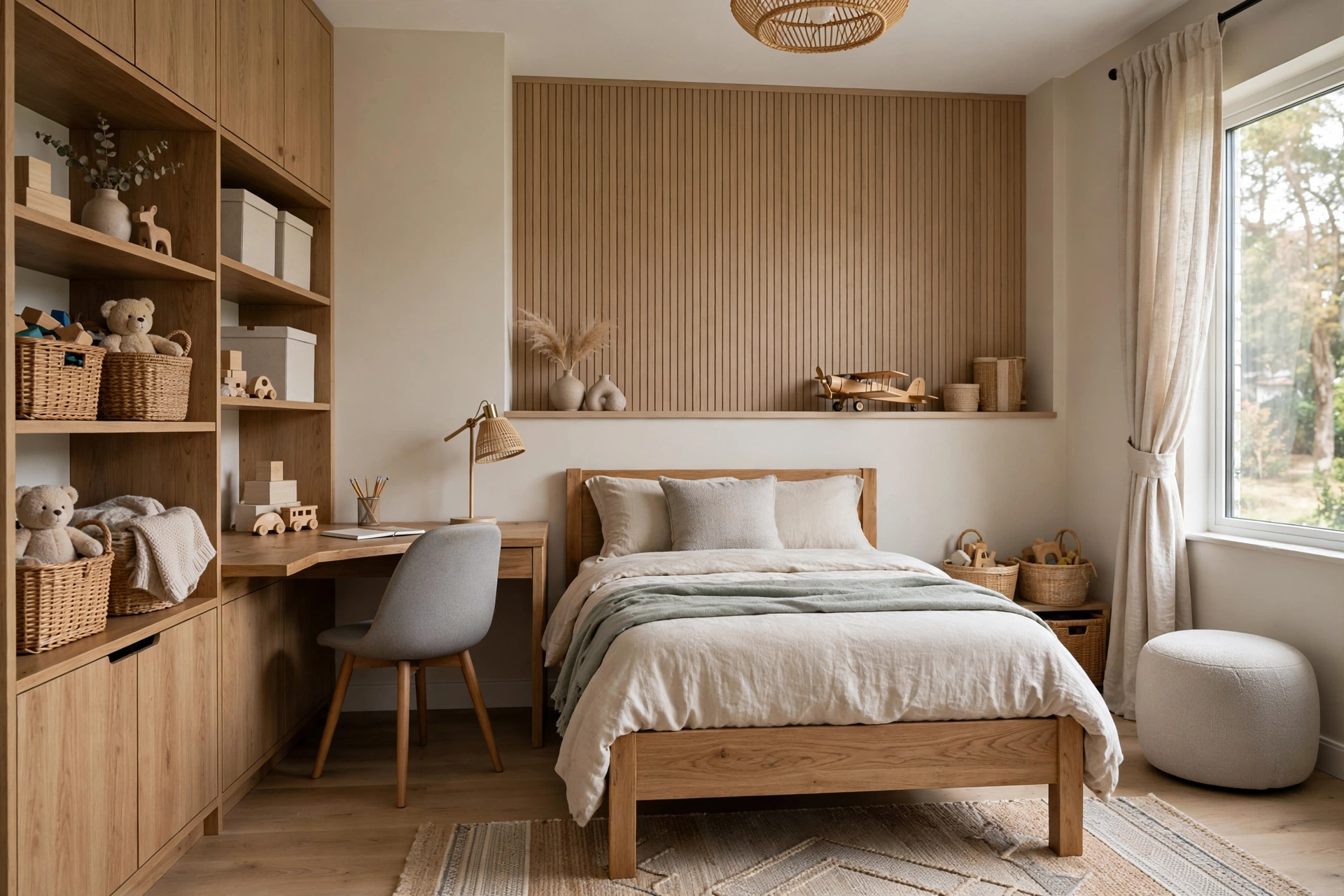 Neutral boys bedroom base that grows with your child