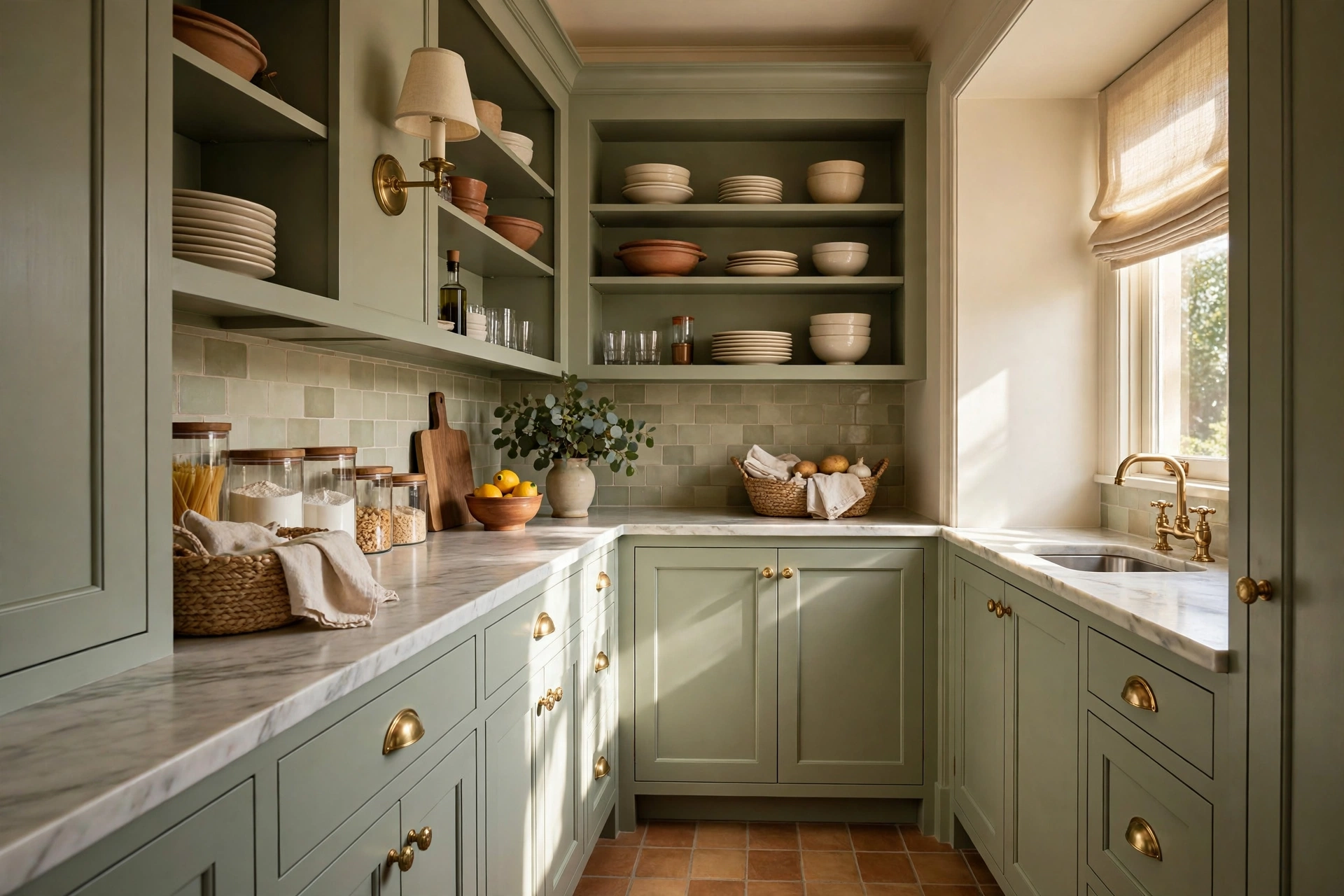 Butler's Pantry Carrying The Kitchen Color Palette Through