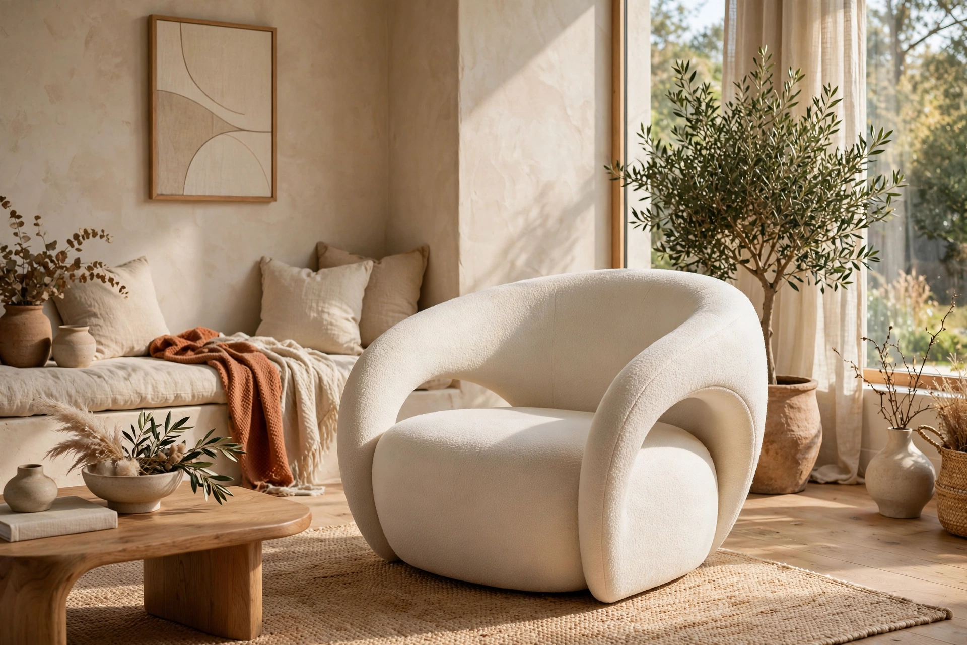 Sculptural Curved Accent Chair As A Statement Piece