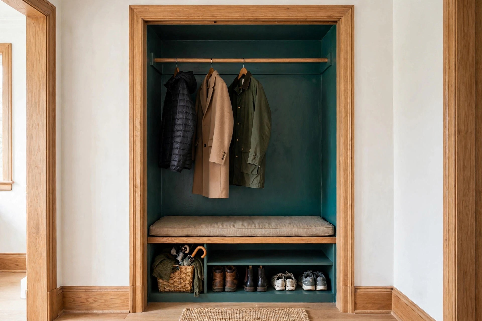 Open Coat Closet Converted To Rack Nook