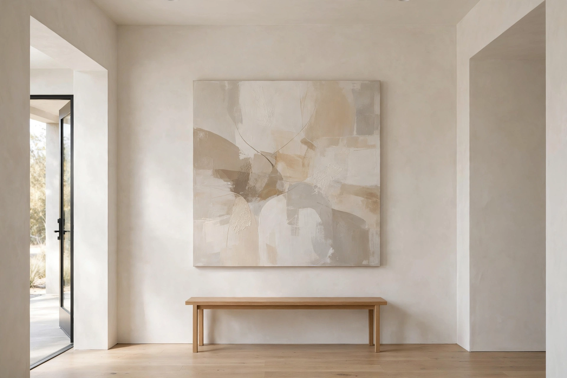 Single Oversized Artwork As Minimalist Entry Statement