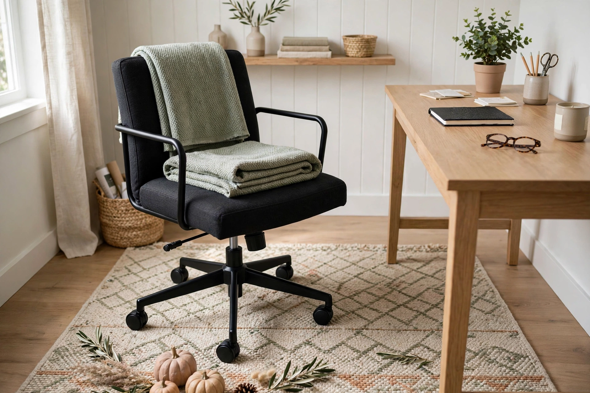 Home Office Rug With Seasonal Refresh Touches