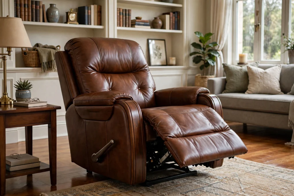Well-kept recliner in a polished living room showing long-lasting quality