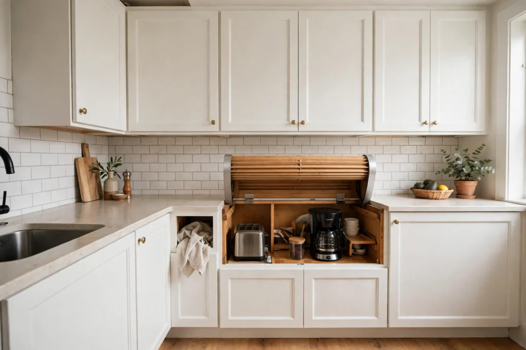 Appliance Garage Retrofitted Under Wall Cabinets
